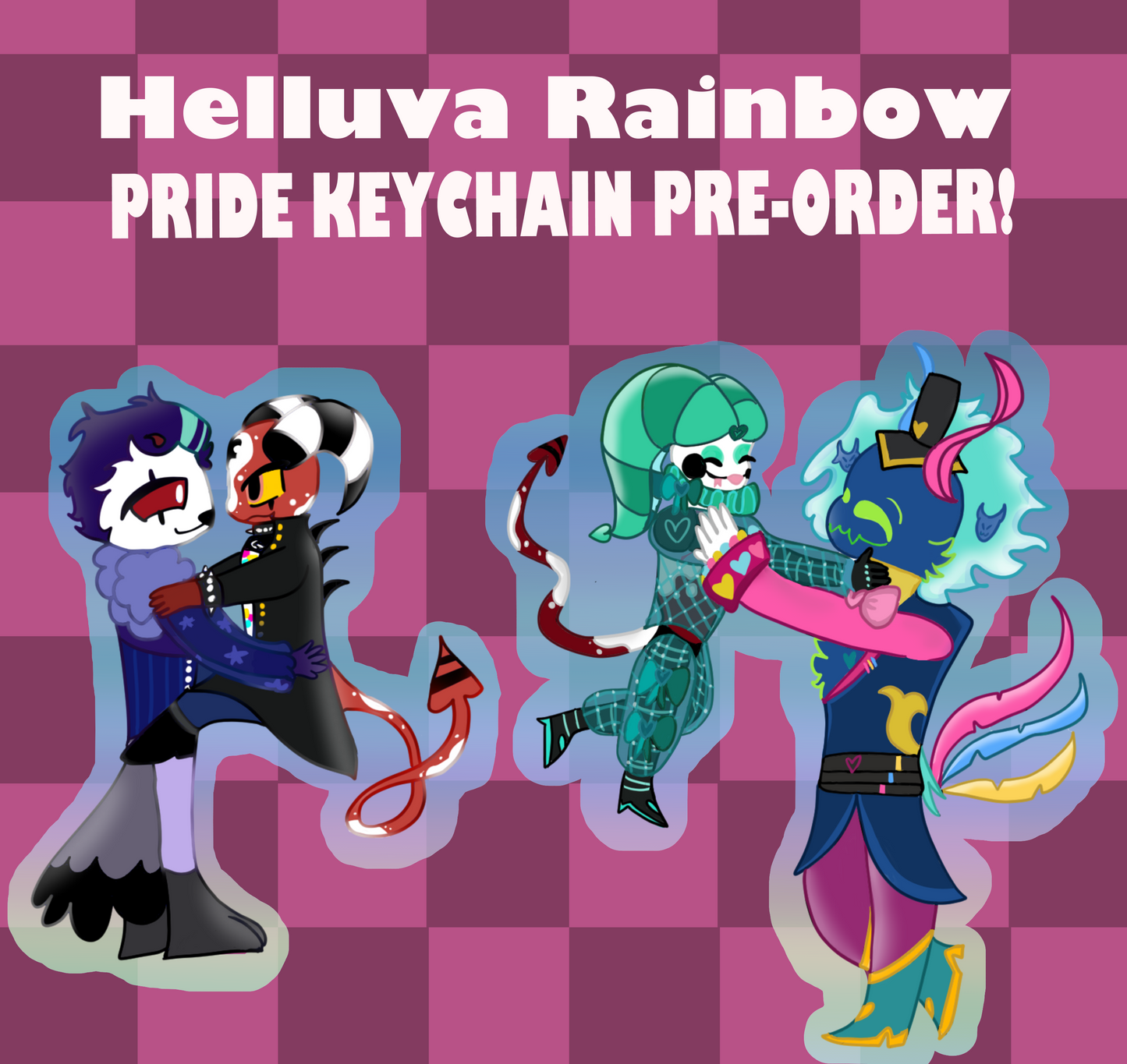 (PREORDER) Helluva Rainbow Pride keychain!