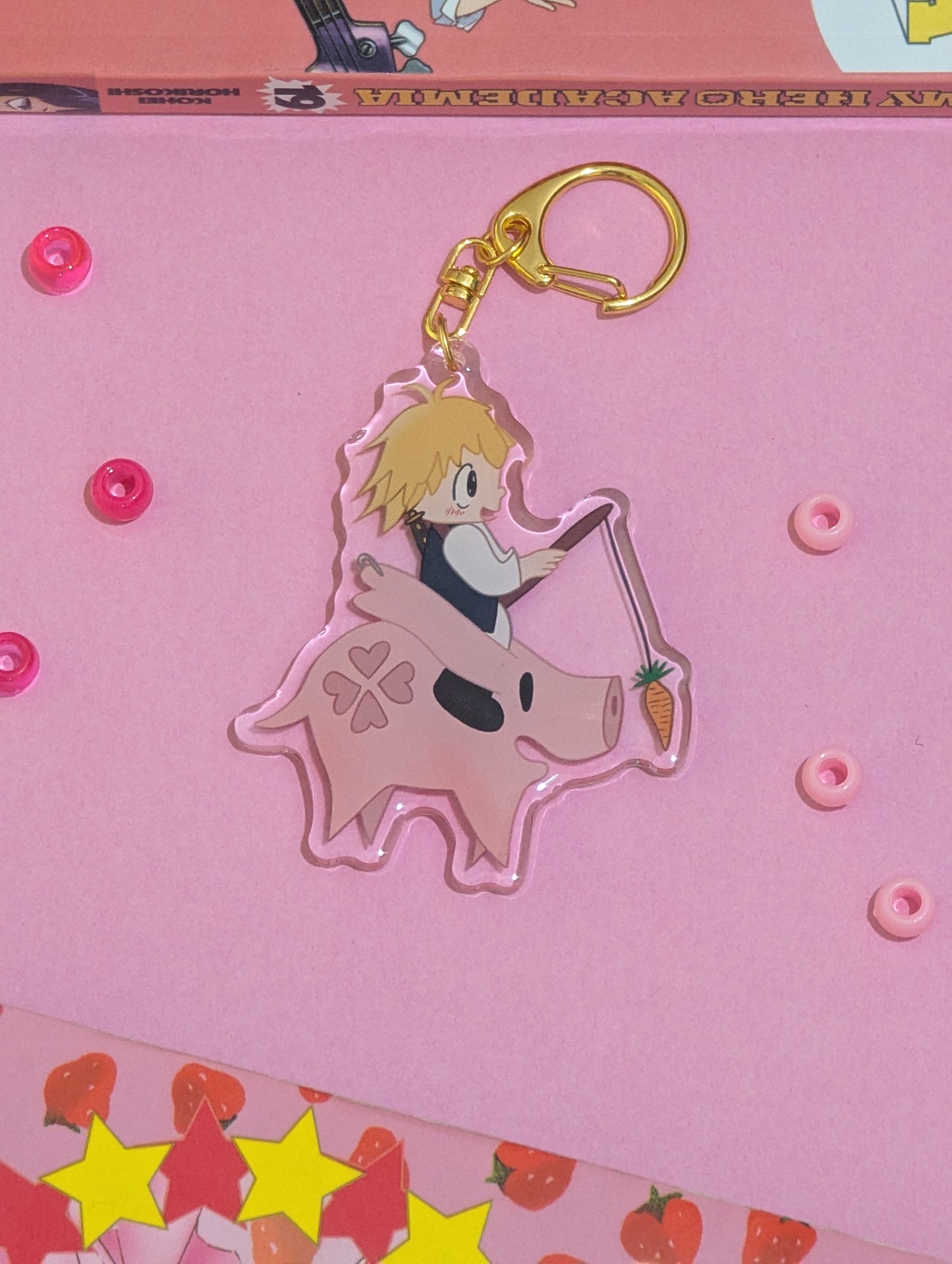 Meliodas and Hawk keychain